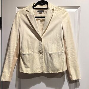 Vince Light Cream Leather Women's Blazer